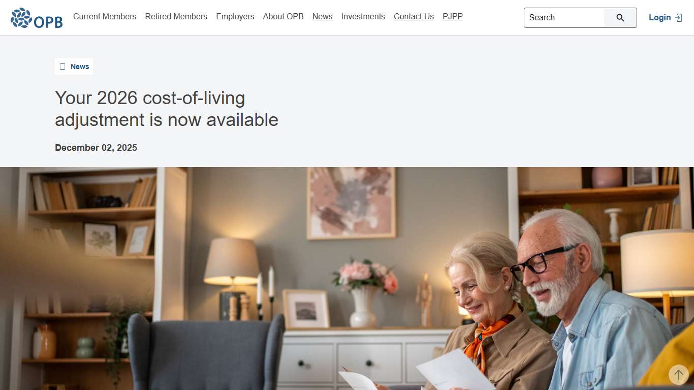 Your 2026 cost-of-living adjustment is now available - Ontario Pension Board